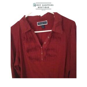Karen Scott Women's Burgundy Blouse